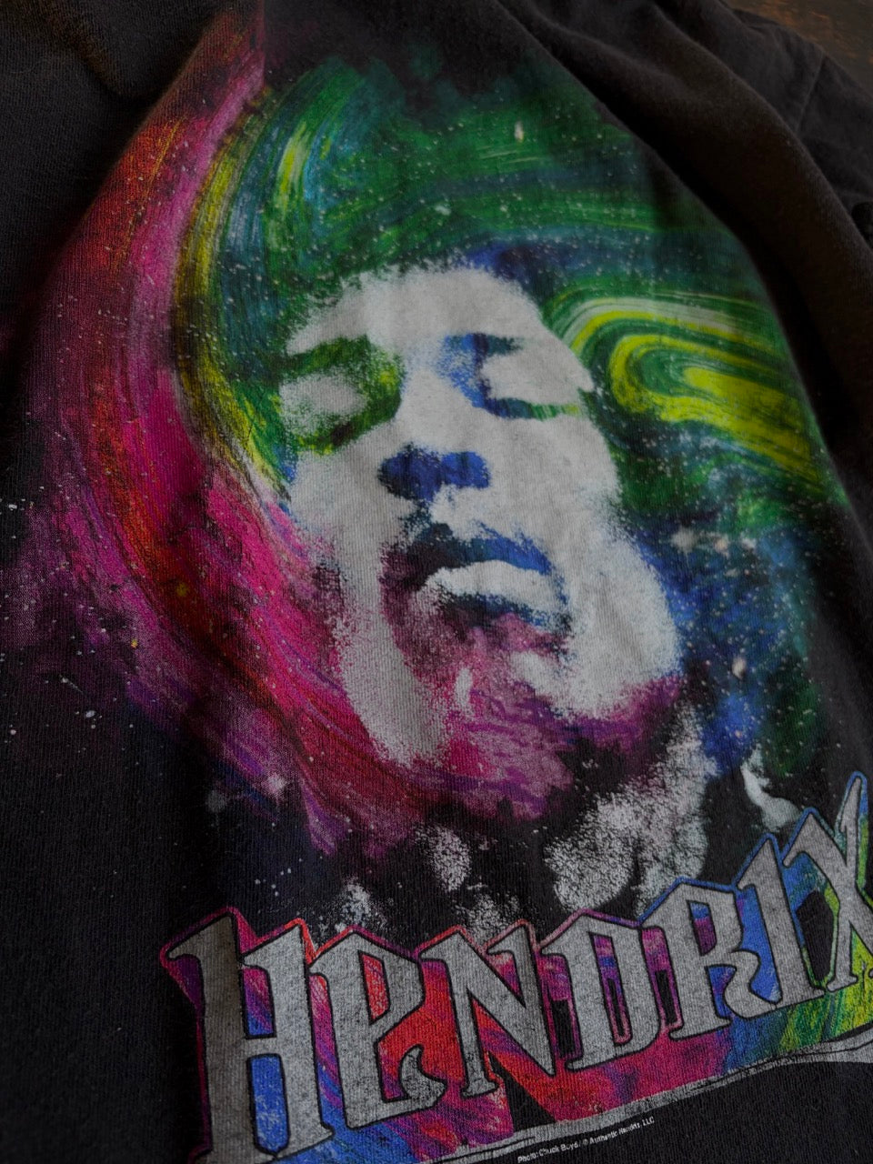 Vintage Jimi Hendrix Galaxy Portrait Band Tee - Faded Black