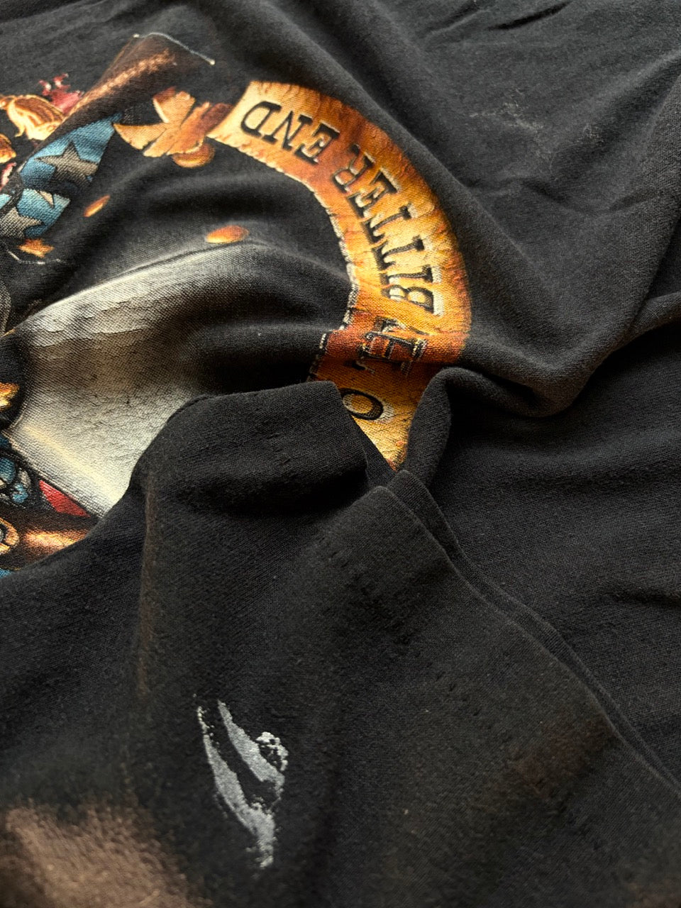 90s REBEL Skull "To The Bitter End" Single Stitch Tee - Size M