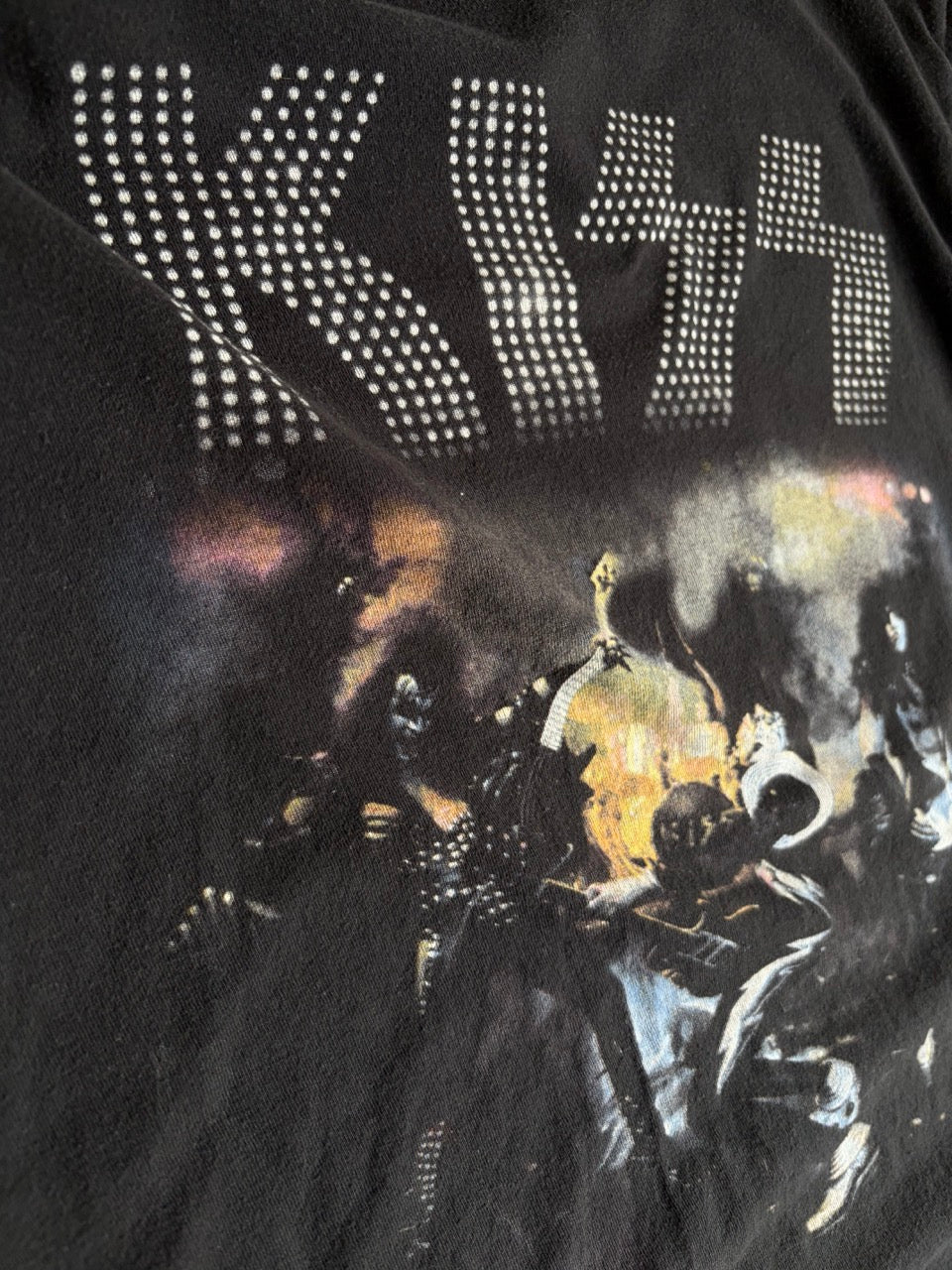 00s-10s KISS "Studded Logo" Photo Band Tee - Size L