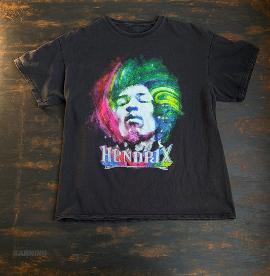 Vintage Jimi Hendrix Galaxy Portrait Band Tee - Faded Black