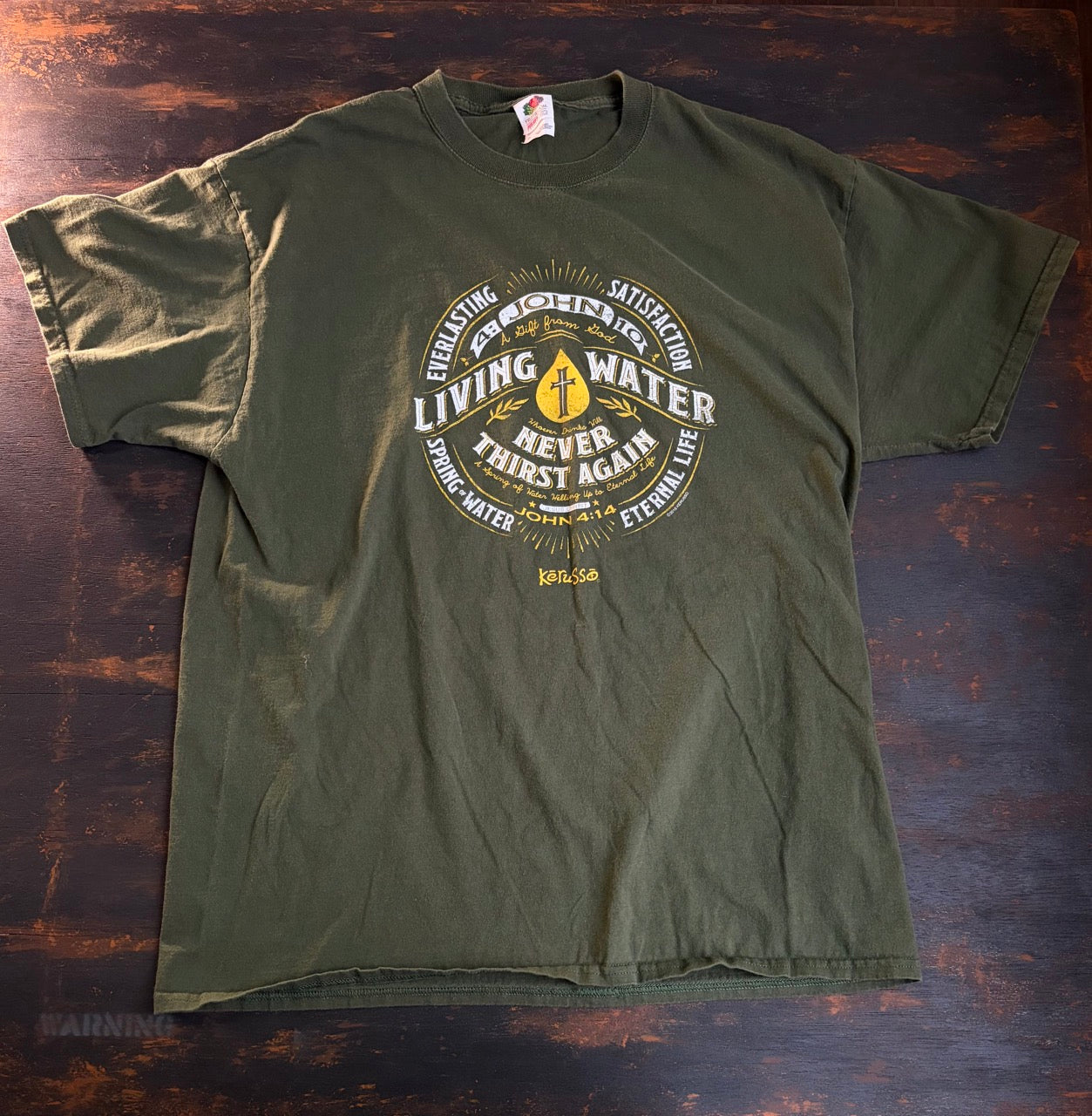 Kerusso "Living Water" Religious Graphic Tee - Size L (Tag XL)