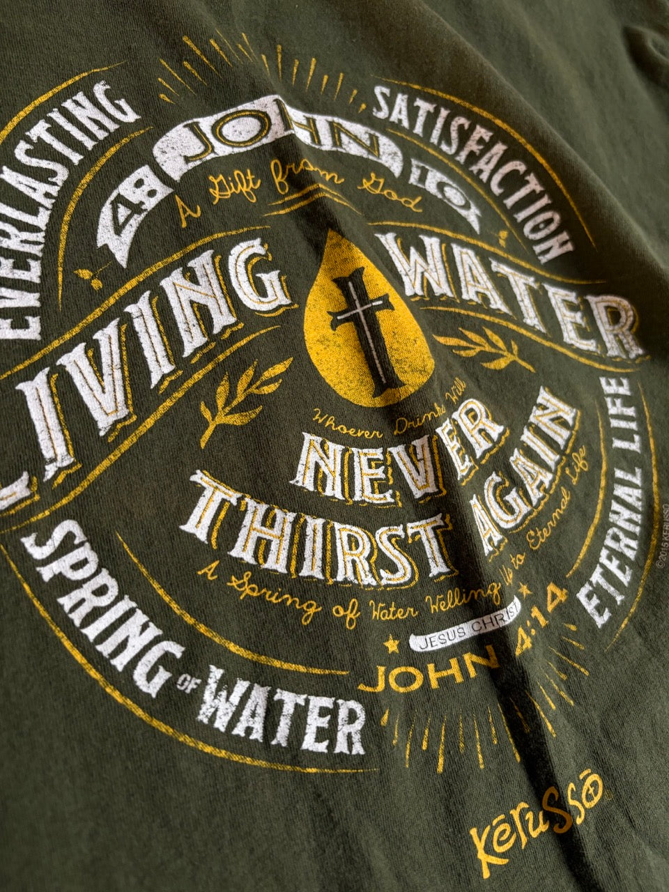 Kerusso "Living Water" Religious Graphic Tee - Size L (Tag XL)