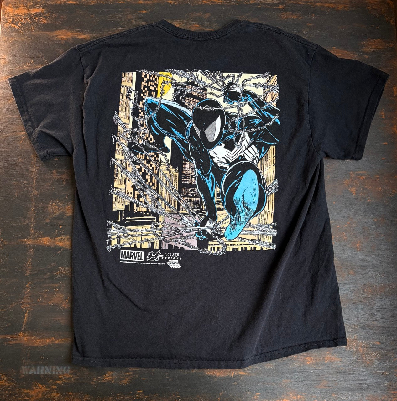 MARVEL x HUF "Black Suit Spiderman" Collab Tee - Size XL