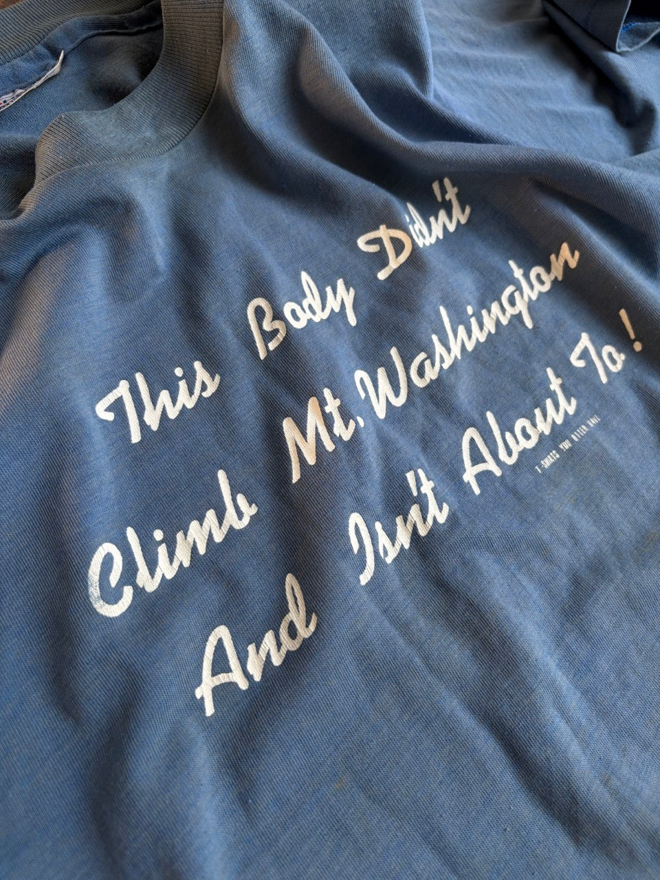 80s-90s "This Body Didn't Climb Mt. Washington" Single Stitch Tee - Size M