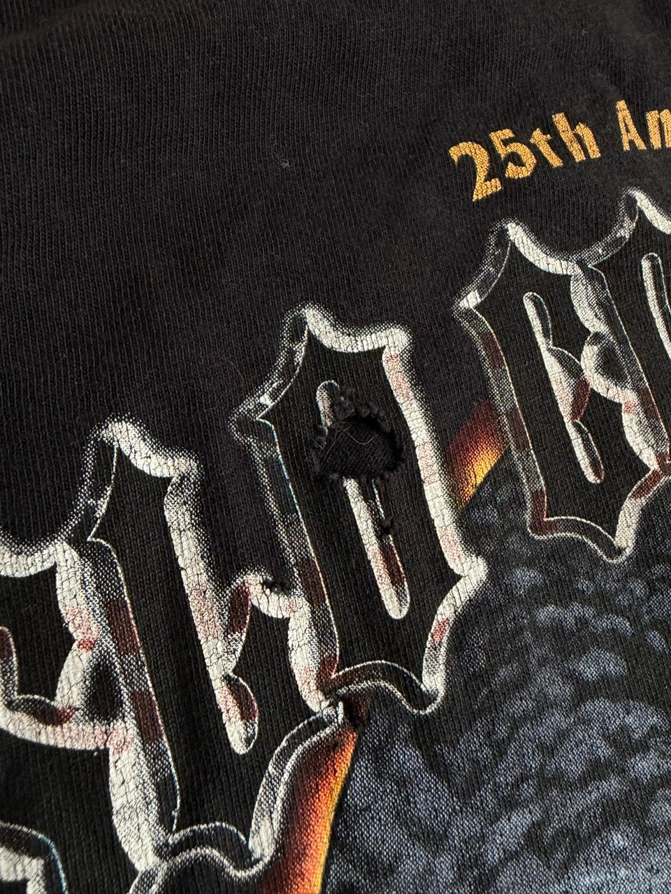 Y2K "Bad Santa" Biker Long Sleeve - Flame Sleeves & Back Print