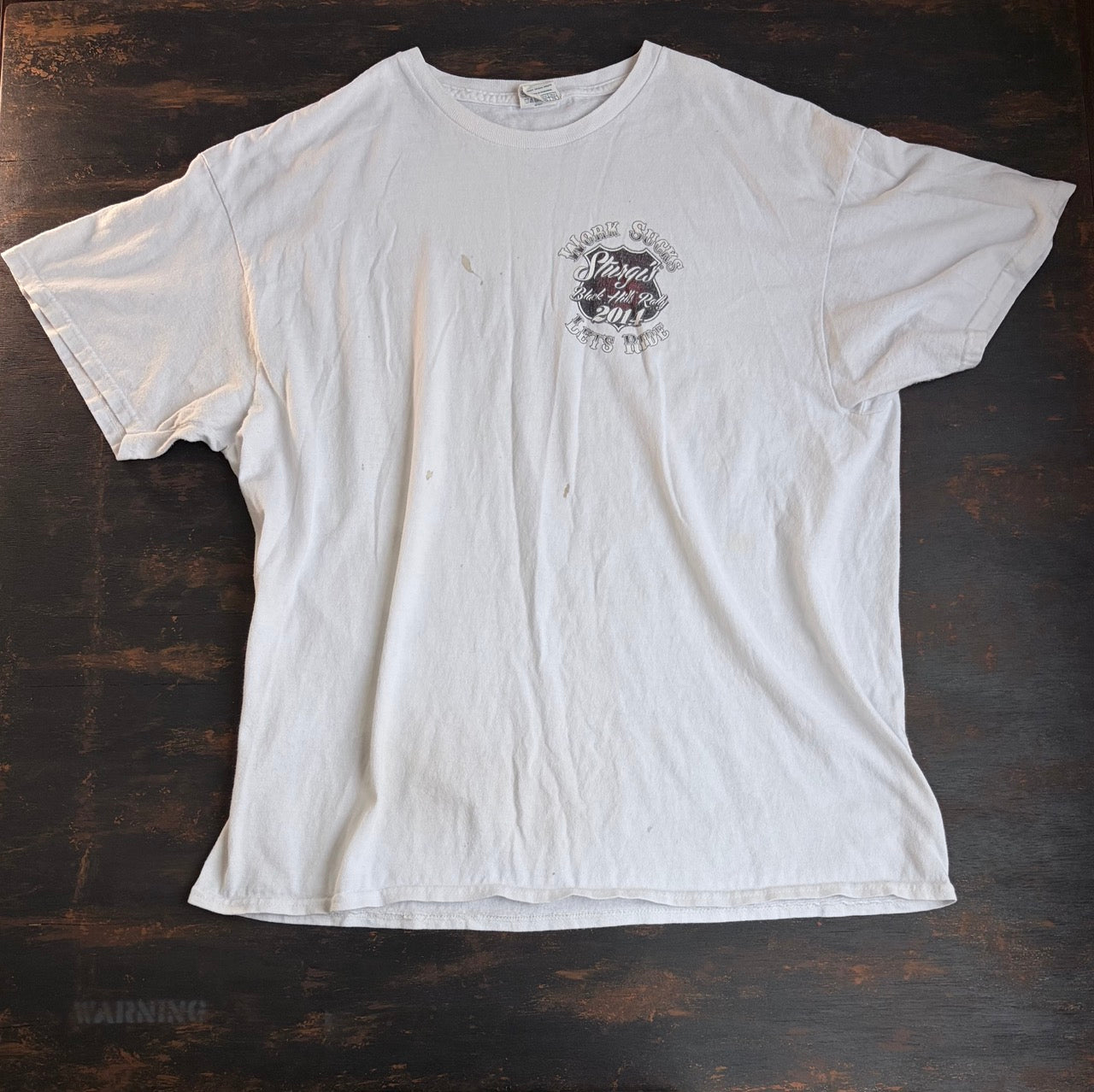 2014 "Work Sucks" Biker Back Clown Print Tee - Size XL