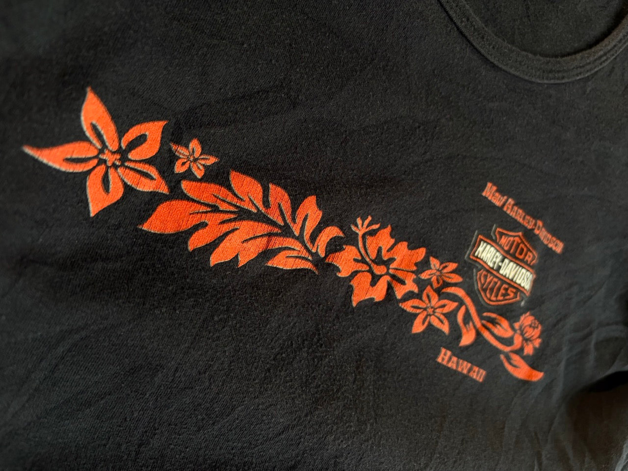 90s-00s Harley-Davidson "Tribal Floral" Made in USA L/S Tee - Women's L