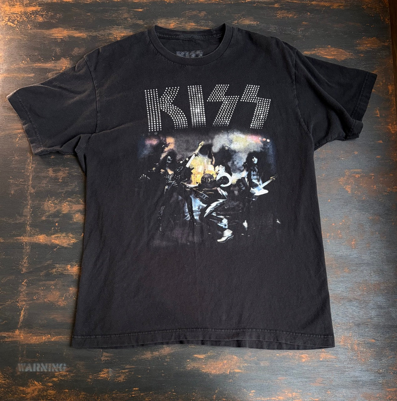 00s-10s KISS "Studded Logo" Photo Band Tee - Size L