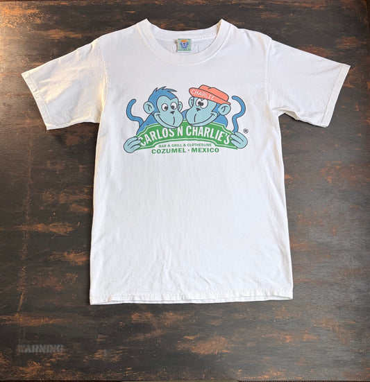 "CARLOS'N CHARLIE'S" Cozumel Mexico Clothesline Character Tee - Size S