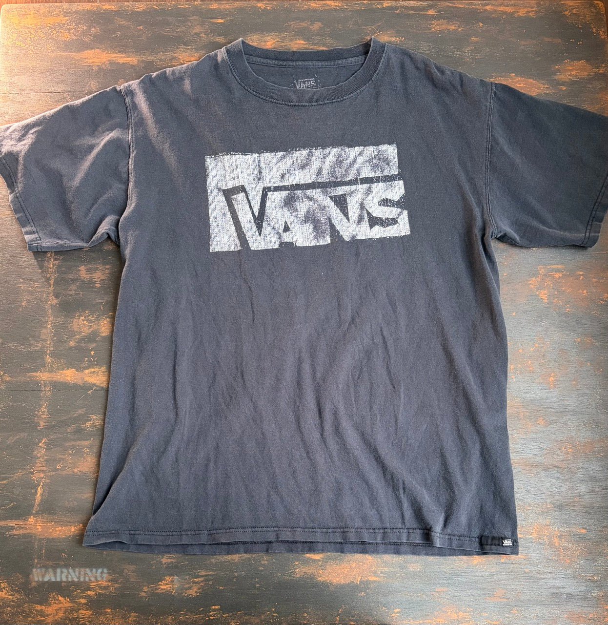 00s "VANS" Square Box Logo & Back Sleeve Graphic Tee - Size L