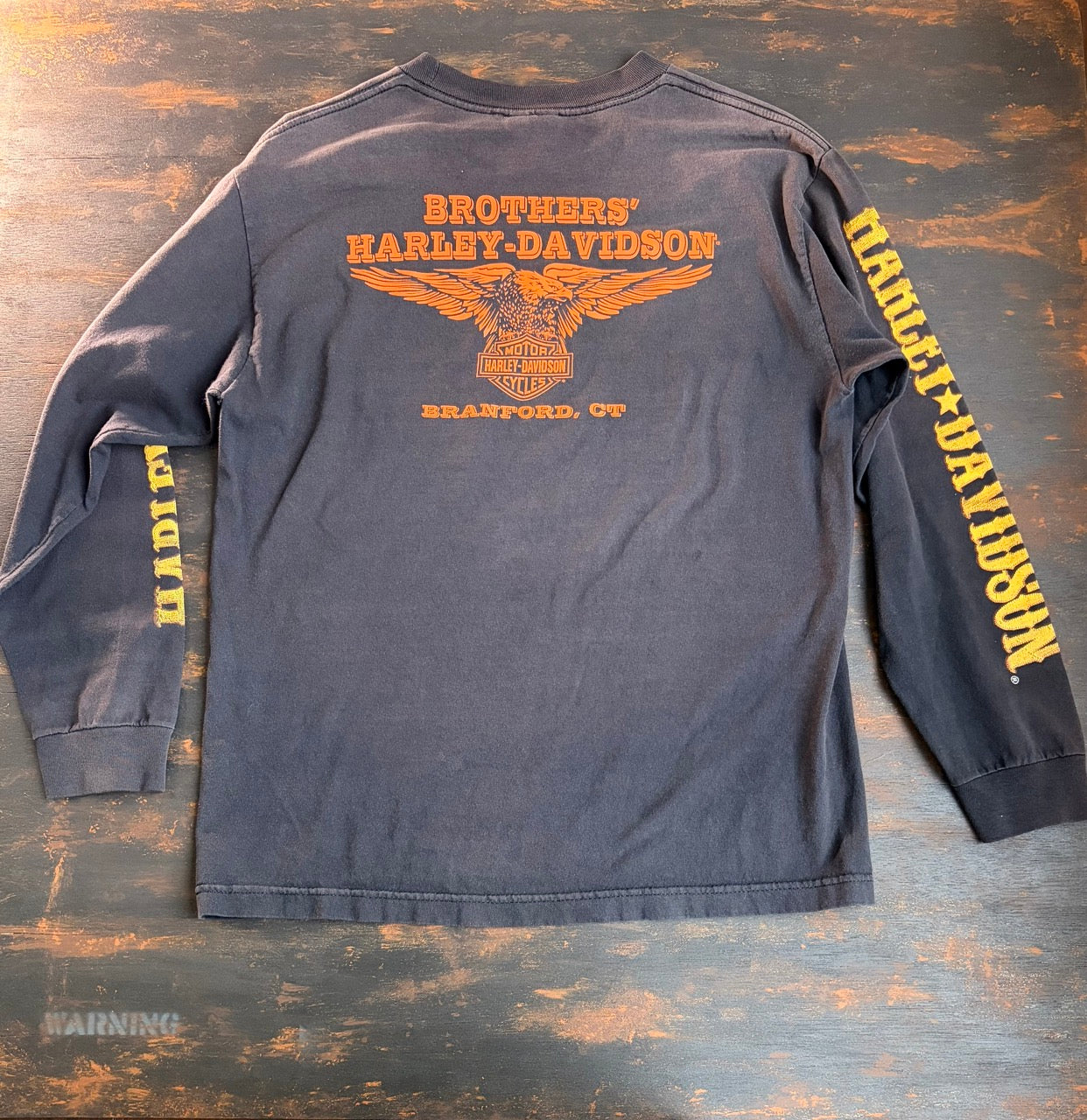 "Harley-Davidson BRANFORD, CT" Both Sides & Sleeve Print L/S Tee - Size M