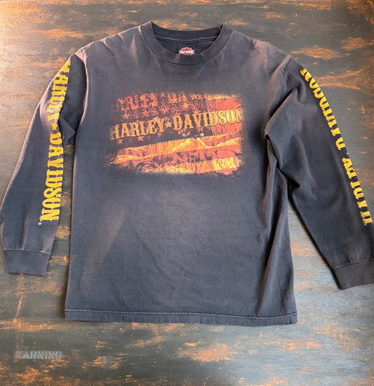 "Harley-Davidson BRANFORD, CT" Both Sides & Sleeve Print L/S Tee - Size M