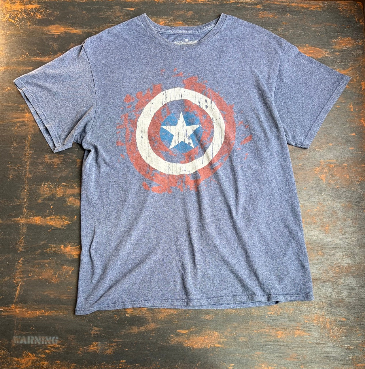 "CAPTAIN AMERICA" Shield Graphic Marvel Tee - Size L