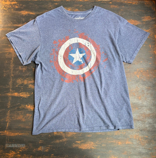 "CAPTAIN AMERICA" Shield Graphic Marvel Tee - Size L