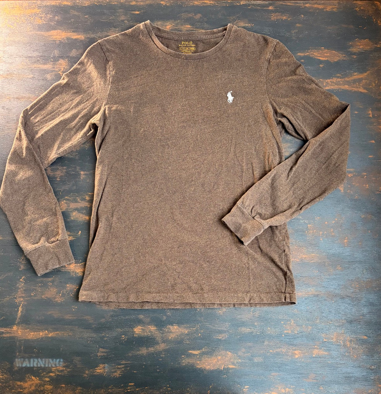 "POLO RALPH LAUREN" Pima Cotton Small Embroidery L/S Tee - Size S